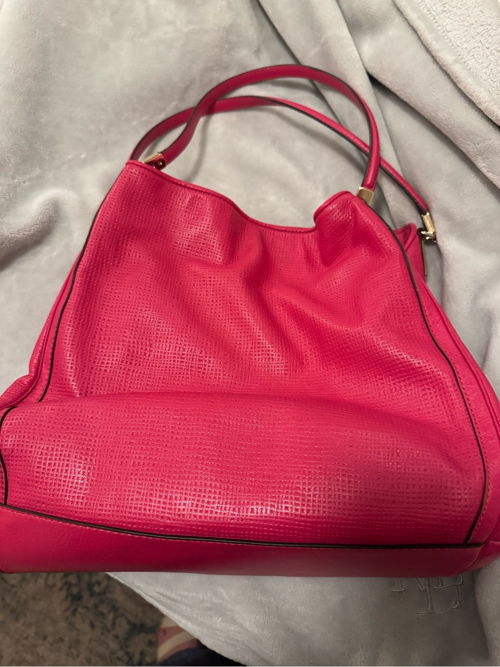 Coach Madison Embossed Textured Leather Phoebe Shoulder Bag - Hot Pink
